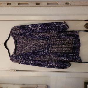 Free People Blue & White Tunic mini high low.